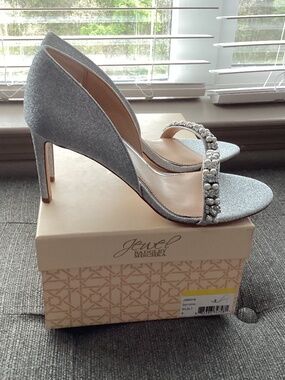 Jewel Badgley Mischka Dayana Embellished Glitter Sandal (Women)